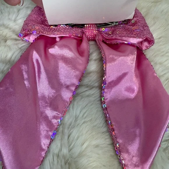 CAT & JACK PINK SEQUIN HAIR BOW CLIP - Picture 3 of 12